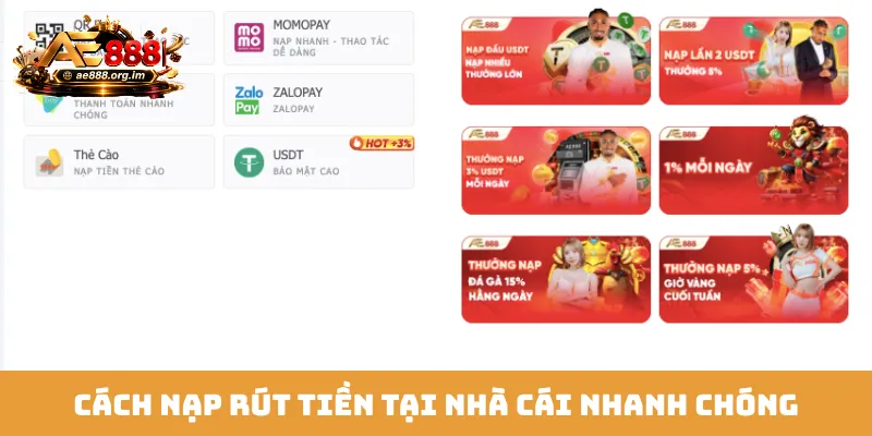 Cách nạp rút tiền tại nhà cái nhanh chóng