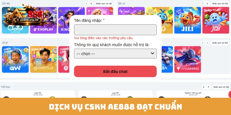 Dịch vụ CSKH AE888 đạt chuẩn