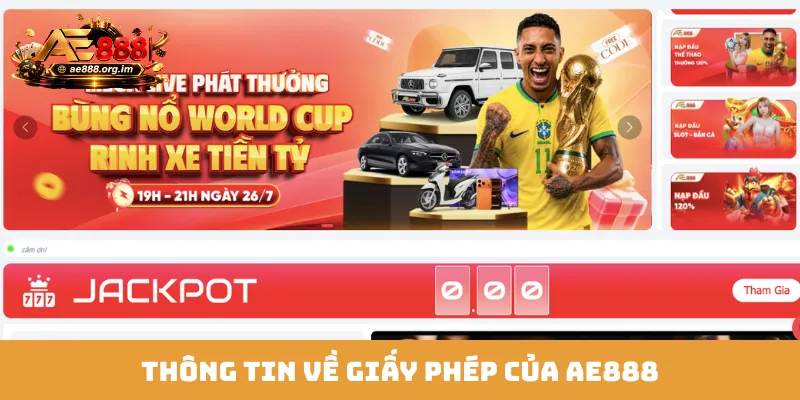 Thông tin về giấy phép của AE888